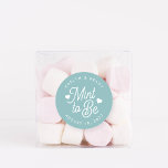 Dusty Teal | Mint to Be Personalised Wedding Favou Classic Round Sticker<br><div class="desc">Minty fresh wedding favour stickers feature "mint to be" in white script lettering accented with hearts,  on a dusty teal aqua background. Personalise with your names and wedding date.</div>