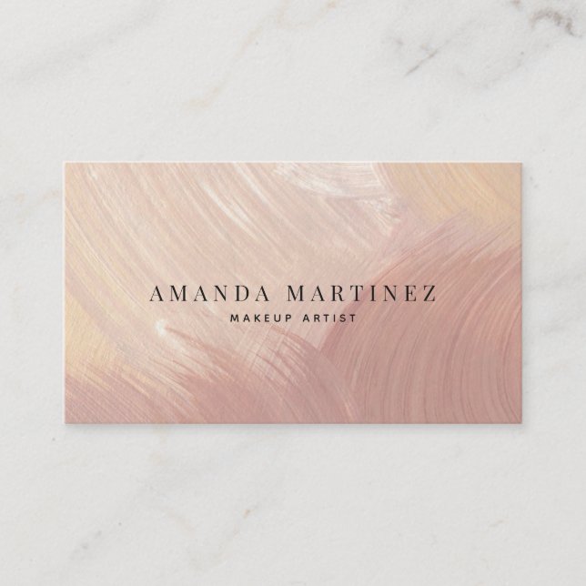 Dusty Terracotta Brushstrokes Social Media Business Card (Front)