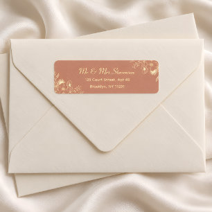 Dusty Terracotta Floral Wedding Return Address