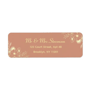 Dusty Terracotta Floral Wedding Return Address