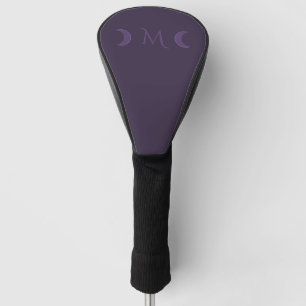 Dusty Violet Crescent Moons Monogram Golf Head Cover
