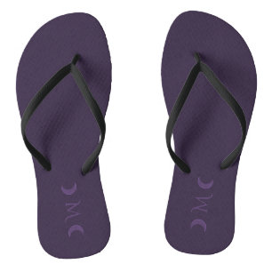 Dusty Violet Crescent Moons Monogram Jandals