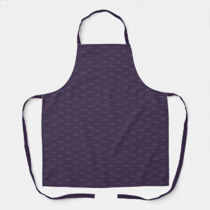 Dusty Violet Monogram Crescent Moon Pattern Apron