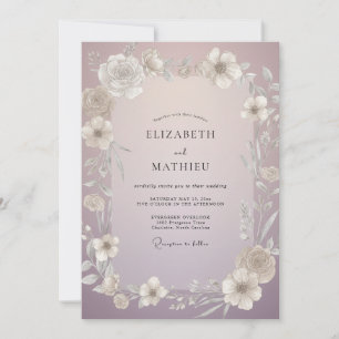 Dusty Violet Wildflower Wedding Invitation