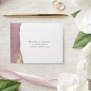 Dusty Viva Magenta RSVP Return Address Wedding  Envelope