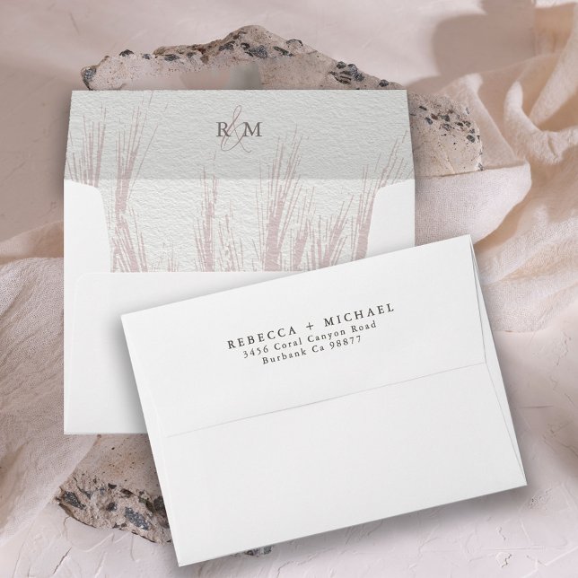 Dusty Watercolor Botanical Monogram Wedding Envelope (Creator Uploaded)