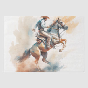 Dusty Western Watercolor “Bucking Bronco” Tissue Paper
