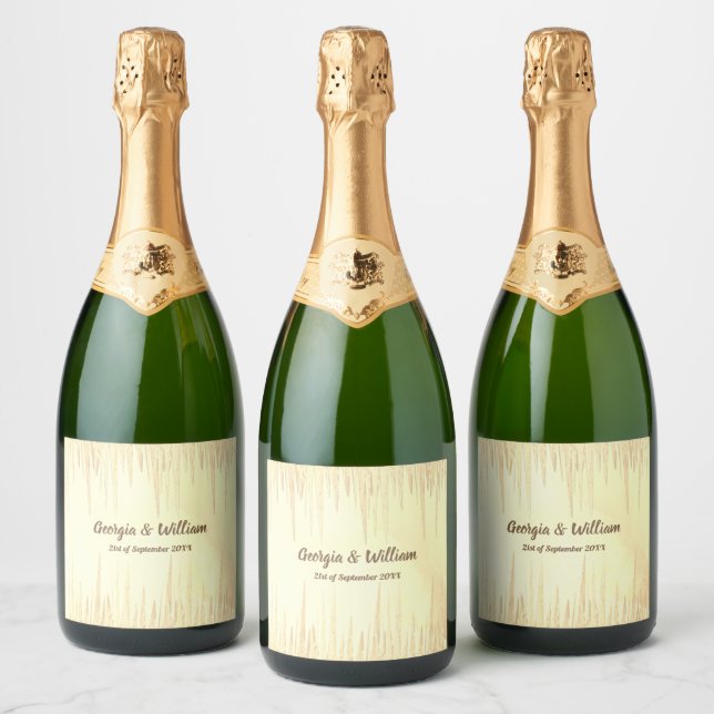 Dusty Yellow Icicle Wine & Sparkling Wine Label Se (Bottles)