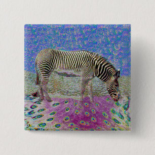 Dusty Zebra Dreams 15 Cm Square Badge