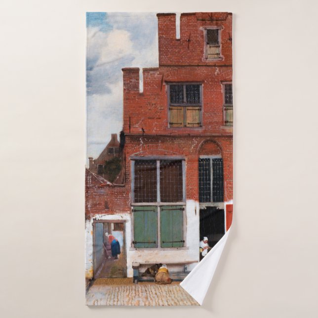 Dutch Alley, Johannes Vermeer Bath Towel (Bath Towel)