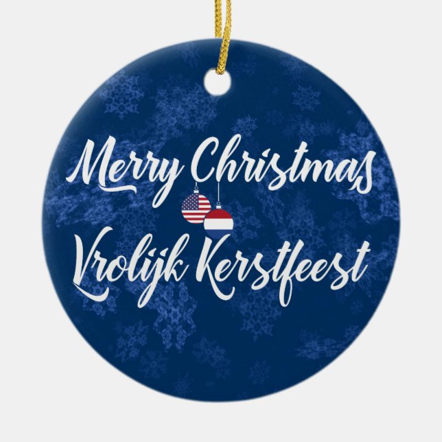 Dutch American Bilingual Holiday Decoration (Front)