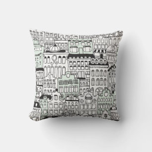 Dutch amsterdam illustration home pattern cushion