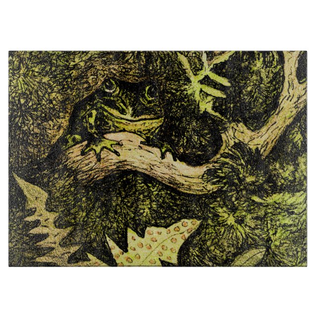 Dutch Art Nouveau Frog in Tree Cutting Board (Front)