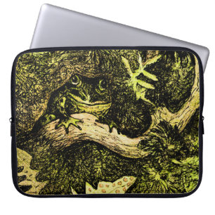 Dutch Art Nouveau Frog in Tree Laptop Sleeve