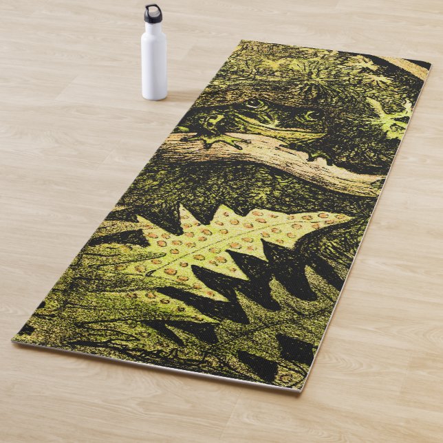 Dutch Art Nouveau Frog in Tree Yoga Mat (In Situ)