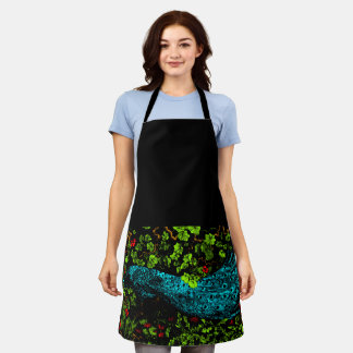 Dutch Art Nouveau Peacock and Butterfly Apron
