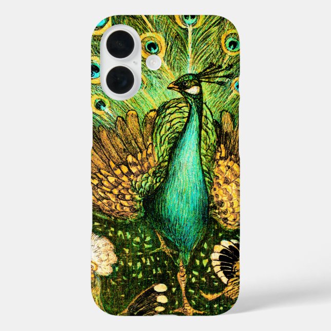 Dutch Art Nouveau Peacock and Chickens Case-Mate iPhone Case (Back)
