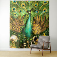 Dutch Art Nouveau Peacock and Chickens