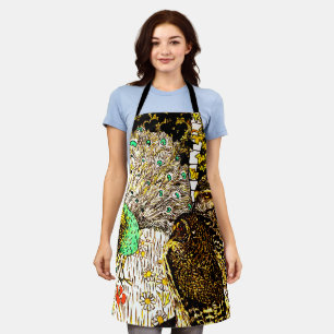 Dutch Art Nouveau Peacock and Owls Apron