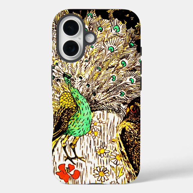 Dutch Art Nouveau Peacock and Owls Case-Mate iPhone Case (Back)
