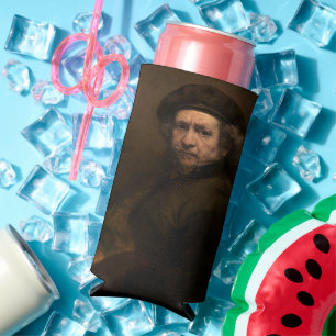 Dutch Artist Rembrandt Self Portrait Golden Age Seltzer Can Cooler