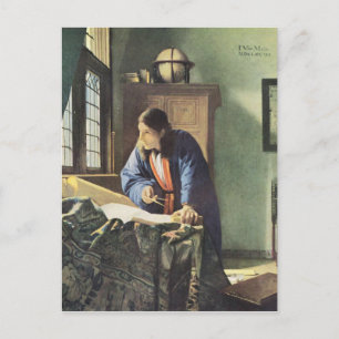 Dutch Artist Vermeer Painting The Geographer Postcard