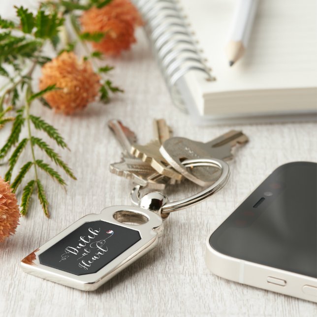 Dutch At Heart Keyring, Netherlands Key Ring (Side)