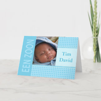 Dutch Baby Boy Birth Announcement