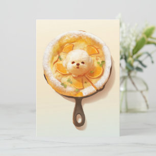 Dutch Baby Pancake with Cute Dog Ice Cream Holiday Card