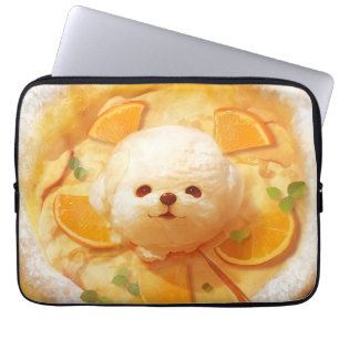 Dutch Baby Pancake with Cute Dog Ice Cream Laptop Sleeve
