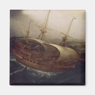 Dutch Battleship in a Storm Magnet