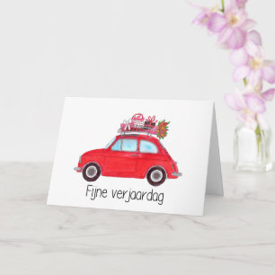 Dutch Birthday Retro Fiat 500 Card
