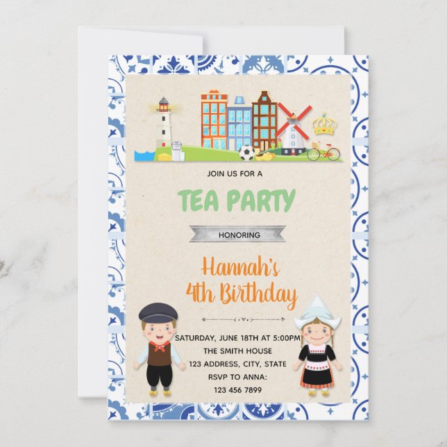 Dutch birthday theme Invitation (Front)