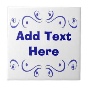 Dutch Blue Add Text Ceramic Tile