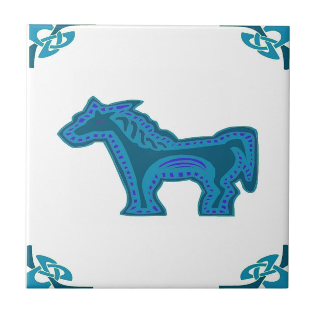 Dutch Blue Horsey Tile (Front)