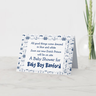 Dutch Blue Tiles Baby Shower card