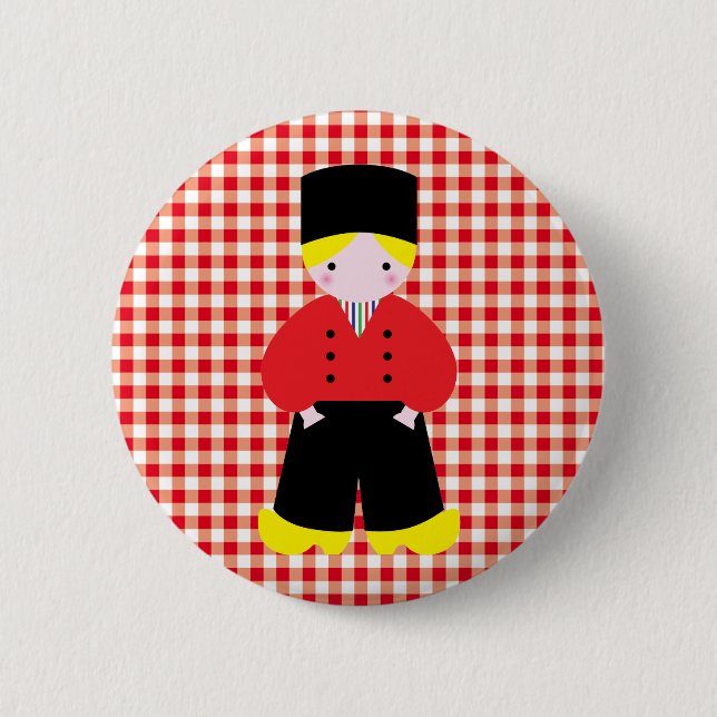 Dutch boy 6 cm round badge (Front)
