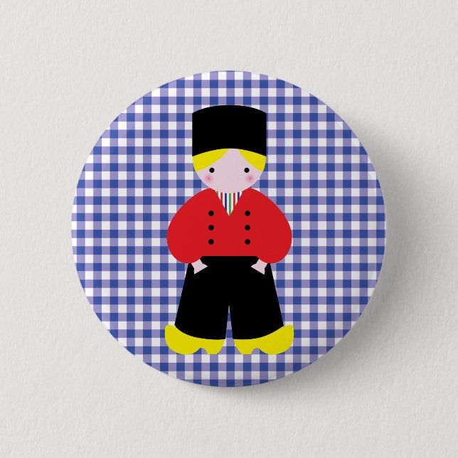 Dutch boy 6 cm round badge (Front)