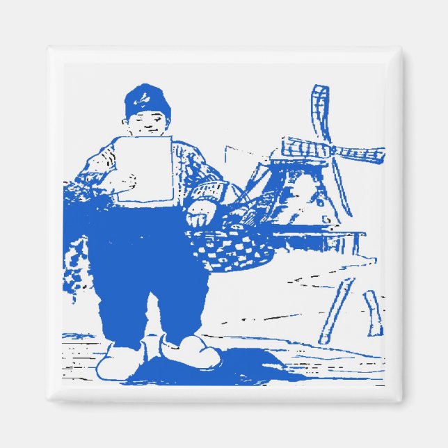 Dutch Boy With Windmill Magnet (Front)
