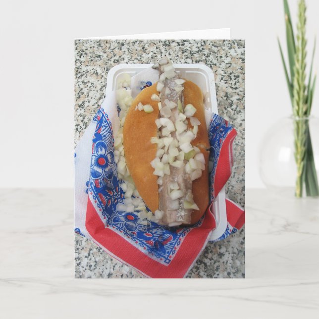 Dutch Broodje Herring With Onions Note Card (Front)