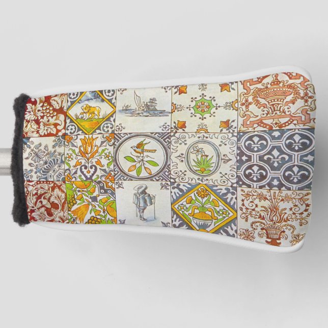 Dutch Ceramic Tiles Golf Head Cover (Front)