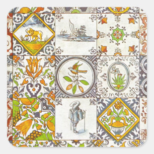 Dutch Ceramic Tiles Square Sticker