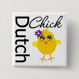 Dutch Chick 15 Cm Square Badge