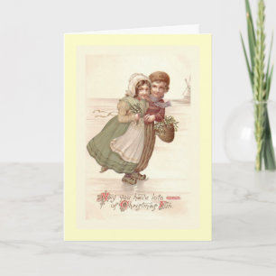 "Dutch Children Skating" Christmas Card