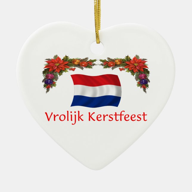 Dutch Christmas Ceramic Tree Decoration (Front)