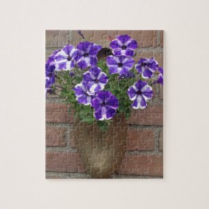 Dutch Clog with Purple Blue White Violet on Wall Jigsaw Puzzle