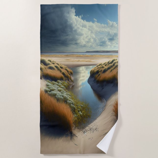 Dutch Coastal Dunes Beach Towel (Front)