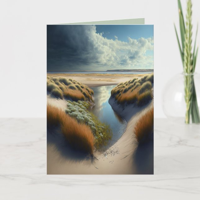 Dutch Coastal Dunes Holiday Card (Front)