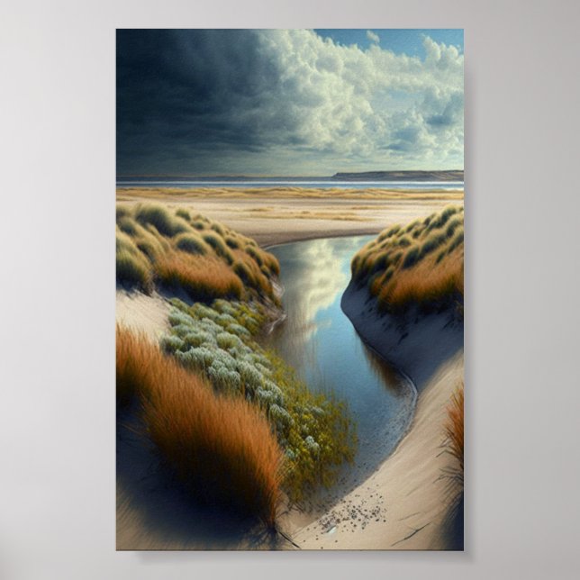 Dutch Coastal Dunes Poster (Front)