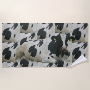 Dutch Cow in Cow Pattern Beach Towel
